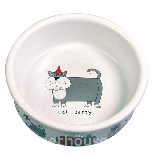 Trixie Миска керамічна для котів "Cat party"