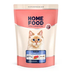 Корм для стерилізованих котів з чутливим травленням Home Food з ягням та лососем 1,6кг (4820290092044)
