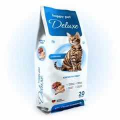 Сухой корм для стерилизованных котов Happy Pet Deluxe с курицей и ливером 20 кг