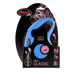 Flexi (Флексі) New Classic M - Повідець-рулетка для собак середніх порід, трос (8 м, до 20 кг) синій