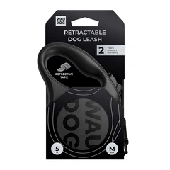 Без бренда Повідець-рулетка для собак WAUDOG R-leash Monochrome Black, M, до 25 кг, 5 м, світловідбивна стрічка, чорна