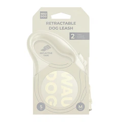 Без бренда Повідець-рулетка для собак WAUDOG R-leash Monochrome White, M, до 25 кг, 5 м, світловідбивна стрічка, біла