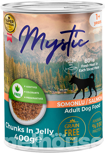 Mystic Вологий корм (шматочки в желе) з курка риба лосось для собак