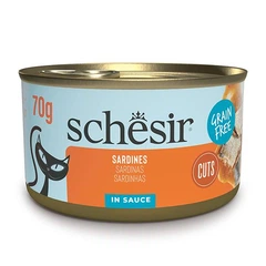 Беззерновий корм Schesir Grill Sardines - для котів, із соковитими шматочками сардини в ароматному рибному соусі, 70 г (8005852111104)