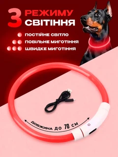 Нашийник для собак регульований водонепроникний BRS Red