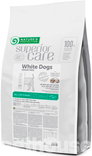 Nature's Protection Superior Care White Dogs Grain Free Insect All Sizes&Life Stages - Сухий беззерновий корм з протеїнами комах для собак збілим окрасом для усіх стадій життя