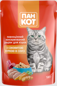 Пан Кіт Вологий корм (шматочки в соусі)