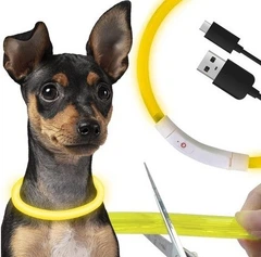 Нашийник світлодіодний регульований з USB зарядкою для тварин Purlov
