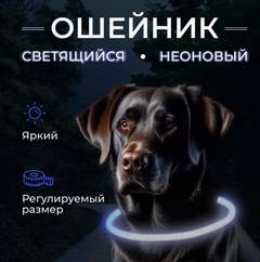 Grand Нашийник для собак світлодіодний колір Білий (холодне + тепле свічення) розмір 35 см