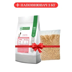Сухий корм для дорослих котів з довгою шерстю Nature's Protection Long hair 7кг + подарунок наповнювач 3кг