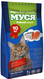 Сухой корм Муся для взрослых кошек, Риба 10 кг (4820097803706)