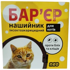 Без бренда Нашийник для котів інсектоакарицидний "Бар'єр Супер", 32,5 см - 592149