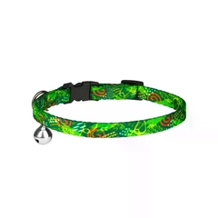 Hi Dog Нашийник для кота ТМ HIDOG "Abstraction green", розмір XS (ширина 10мм, обхват шиї 18-28см) арт. 101/1045