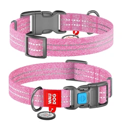 Collar Нашийник WAUDOG з QR паспортом (ширина 20 мм, довжина 28-40 см), рожевий