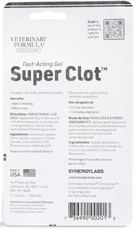 Кровоспинний гель для обробки ран Veterinary Formula Clinical Care Super Clot знеболювальний, дезінфекційний, для собак, котів і дрібних тварин, 28г (736990002013)