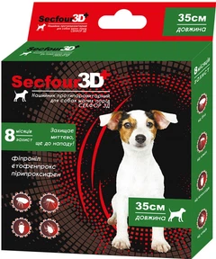 Fipromax Нашийник Secfour 3D для собак 35 см (етофенпрокс/фіпроніл/піріпроксіфен), захист від бліх і кліщів 8 міс (НФ-00003604 (S-737)) (4820150207373)