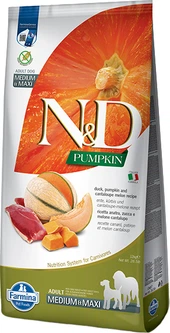 Сухий беззерновий корм Farmina N&D Pumpkin Duck & Cantaloupe Adult Medium & Maxi для собак середніх і великих порід з качкою та динею 12 кг (8010276038968)