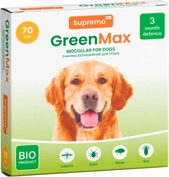 Нашийник Supremo GreenMax для собак 70 см захист від паразитів на натуральній основі Зелений (4820275972286)