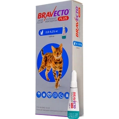 Каплі Bravecto проти бліх і кліщів для котів 2,8-6,25 кг 250 мг