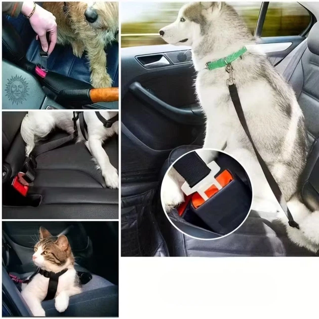 Без бренду Ремінь-повідець для тварин в авто DogCarBelt, чорний