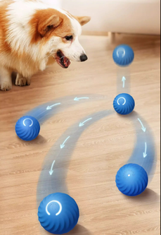 Інтерактивна іграшка для котів і маленьких собак, смарт-м'ячик Petgravity з usb зарядкою Синя