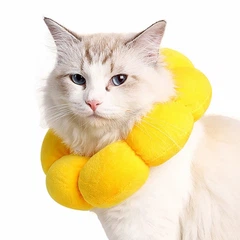 Мягкий воротник-подушка для кошек Lesko DT1001 L Yellow послеоперационный защитный от вылизывания