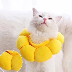 Мягкий воротник-подушка для кошек Lesko DT1001 L Yellow послеоперационный защитный от вылизывания