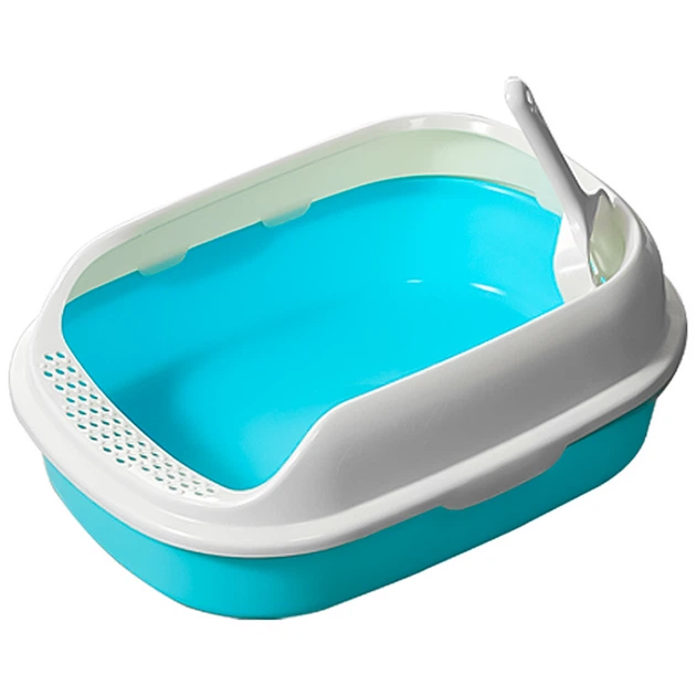 Туалет для кішок з лопаткою Taotaopets 226611 Blue 40х29х13, 5 см домашніх тварин