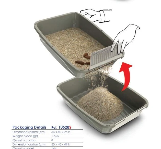 Туалет для кішок Georplast Easy з ситом для просіювання наповнювача 56х40х25 см, коричневий