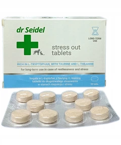 dr Seidel Препарат для застосування при станах тривоги і стресу для котів та собак Dr. Seidel Stress Out 30 таблеток (5901742001834)
