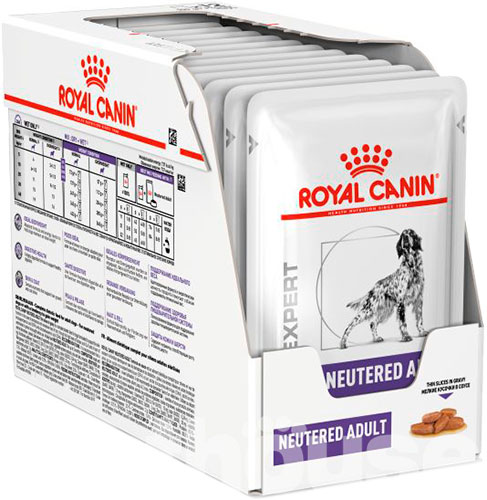 Royal Canin Neutered Adult in Gravy - Ветеринарна дієта для стерилізованих собак різних порід, схильних до набору зайвої ваги (шматочки у соусі)