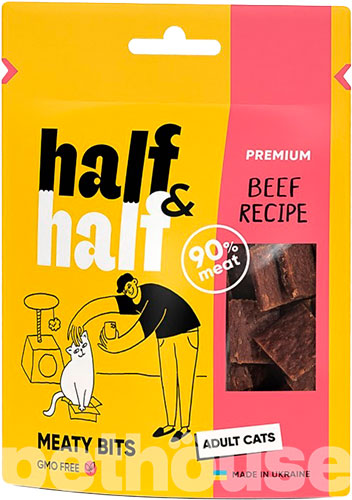 Half&Half Adult Cats М'ясні бітси з яловичиною для котів