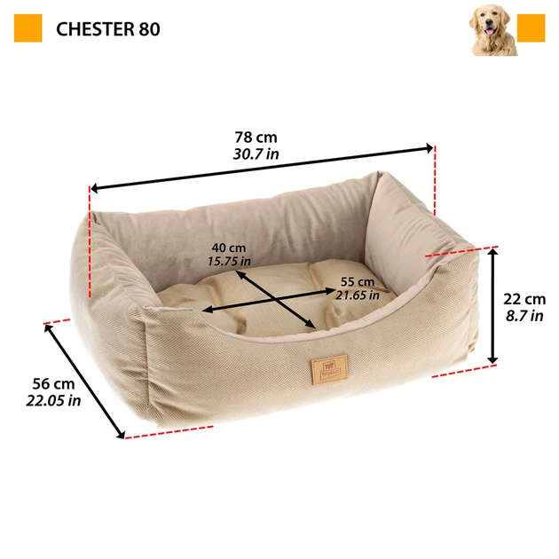 М'яка лежанка з оксамиту для собак та кішок Ferplast Chester 80 Light Blue