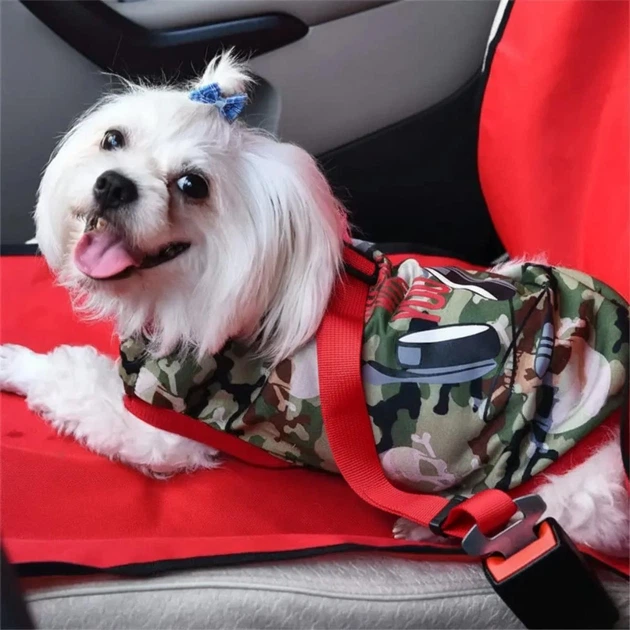 Без бренду Ремінь-повідець для тварин в авто DogCarBelt, червоний