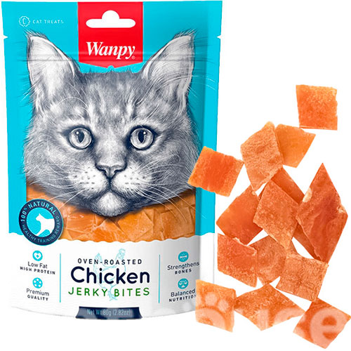 Wanpy Chicken Jerky Bites Шматочки курячого філе для котів