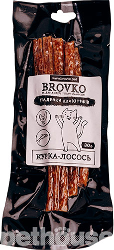Brovko Палички "Курка-лосось" для котів