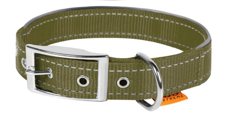 Collar Нашийник Dog Extreme нейлоновий регульований ш 20мм, дл 25-40см хакі