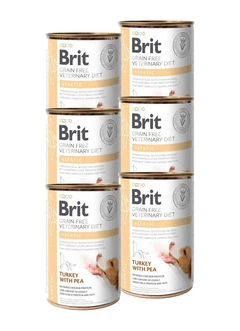 Brit VD Упаковка вологого корму Brit VetDiets Нератіс для собак із захворюванням печінки 400 г 6шт