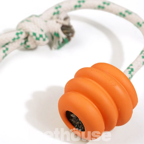 Green Sheep Natural Rubber Ball Rope S Гумовий м'яч з мотузкою для собак, 6 см