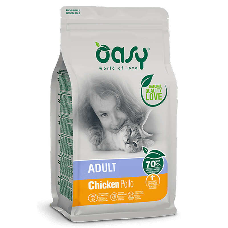 Oasy Корм з м'ясо птиці курка рис для дорослих котів