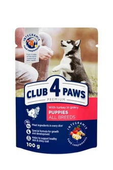 Club 4 Paws Вологий корм (шматочки в соусі) з індичкою для собак