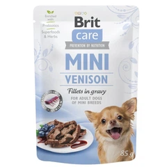 Brit Care Вологий корм (шматочки в соусі) з м'ясо та м'ясні субпродукти оленина для собак мініатюрних порід