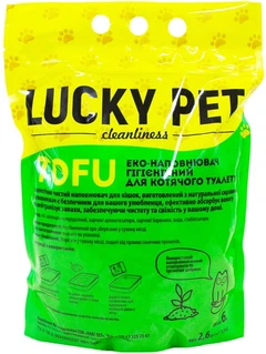 Наповнювач Lucky Pet з тофу для котячого туалету, з ароматом лаванди 6 л.