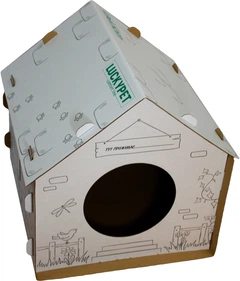 Будиночок для собак і кішок Lucky Pet ЕКО Будиночок "Вікенд" 45x45x45 см Білий (4820224213231)