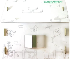 Будиночок для собак і кішок Lucky Pet ЕКО Будиночок "Вікенд" 45x45x45 см Білий (4820224213231)
