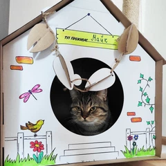Будиночок для собак і кішок Lucky Pet ЕКО Будиночок "Вікенд" 45x45x45 см Білий (4820224213231)