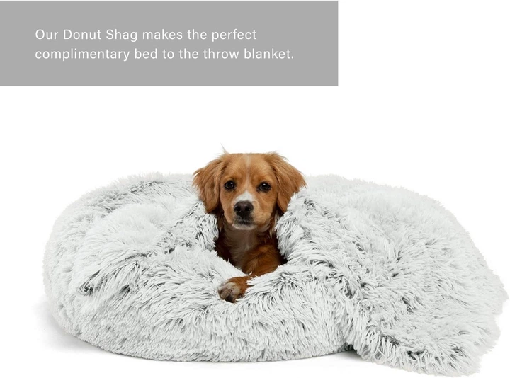 Лежанка для собак Outward Hound Best Friends Donut Shag Blanket Shag, сірий, 101 х 76 см