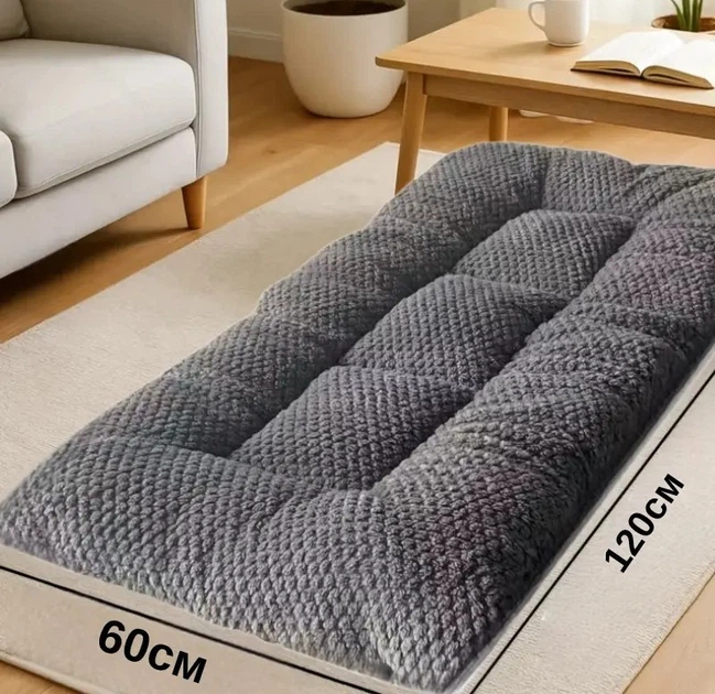 Solve М’який великий плюшевий килимок-лежак для собак 60×120 см — теплий, антиковзкий, темно-сірий KT7005806
