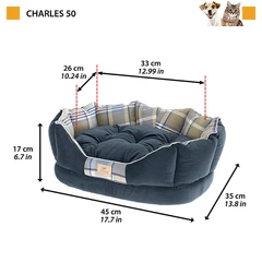 Лежак для собак та котів Ferplast Charles 50 45х35х17 см Синій (83615001)