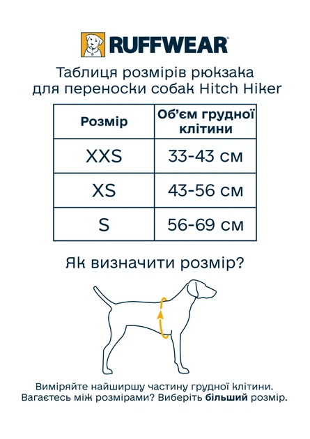 Рюкзак для переноски собак Ruffwear Hitch Hiker™ Сірий XXS